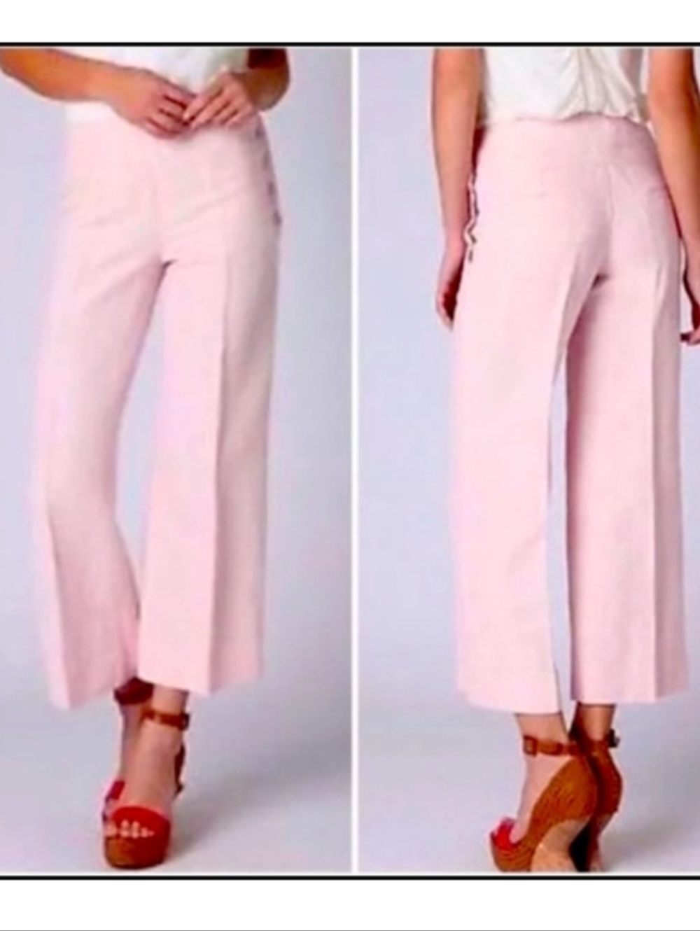 cartonnier ANTHROPOLOGIE hana linen blend cropped pants 6